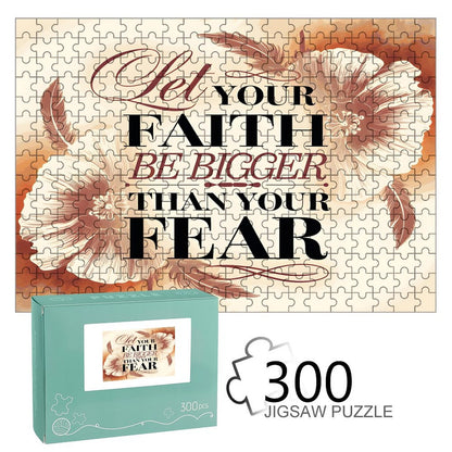 Let Your Faith Be Bigger Than Your Fears Christian Horizontal Wooden Puzzle