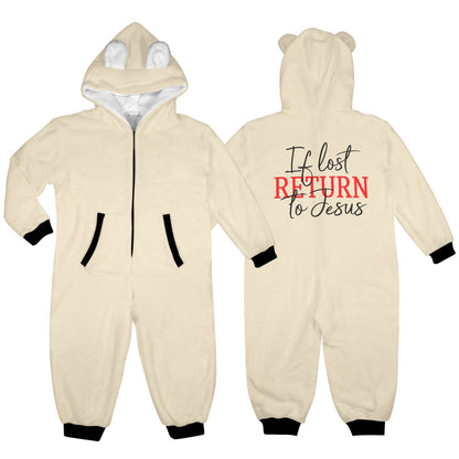 If Lost Return To Him One-Piece Zip up Hooded Pajamas for Little Kids (Toddler)