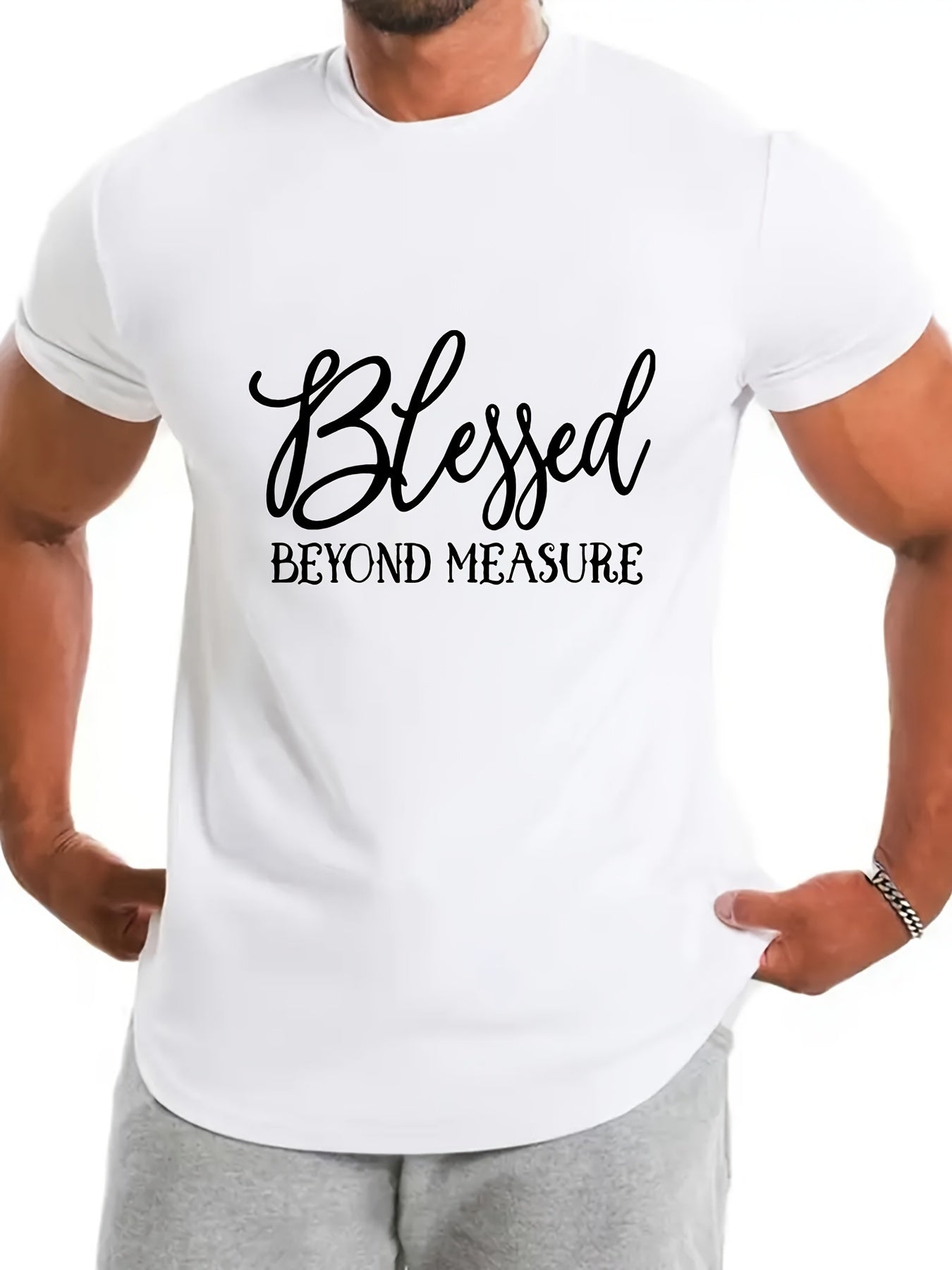 BLESSED BEYOND MEASURE Men's Christian T-shirt claimedbygoddesigns