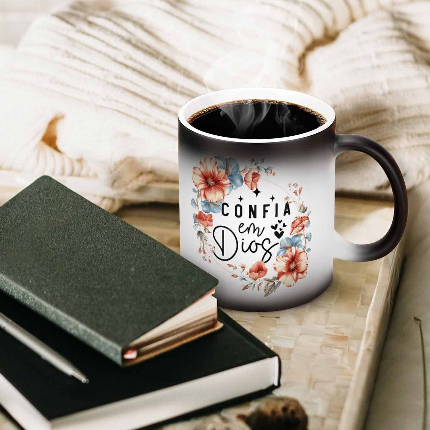 Confia En Dios Spanish Christian Color Changing Mug (Dual-sided)