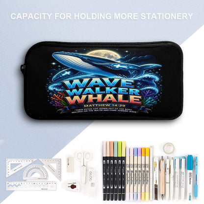 Wave Walker Whale Christian 3 PCS Bag Set (Backpack, Lunch Bag and Pencil Case) - ClaimedbyGodDesigns