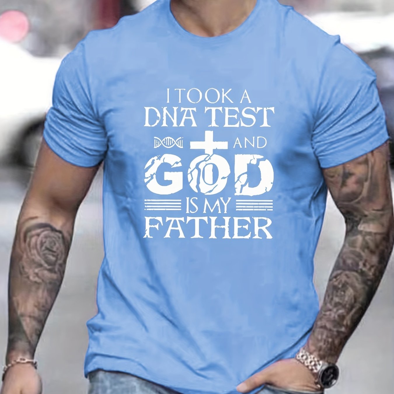 I Took A DNA Test & God Is My Father Men's Christian T-shirt claimedbygoddesigns