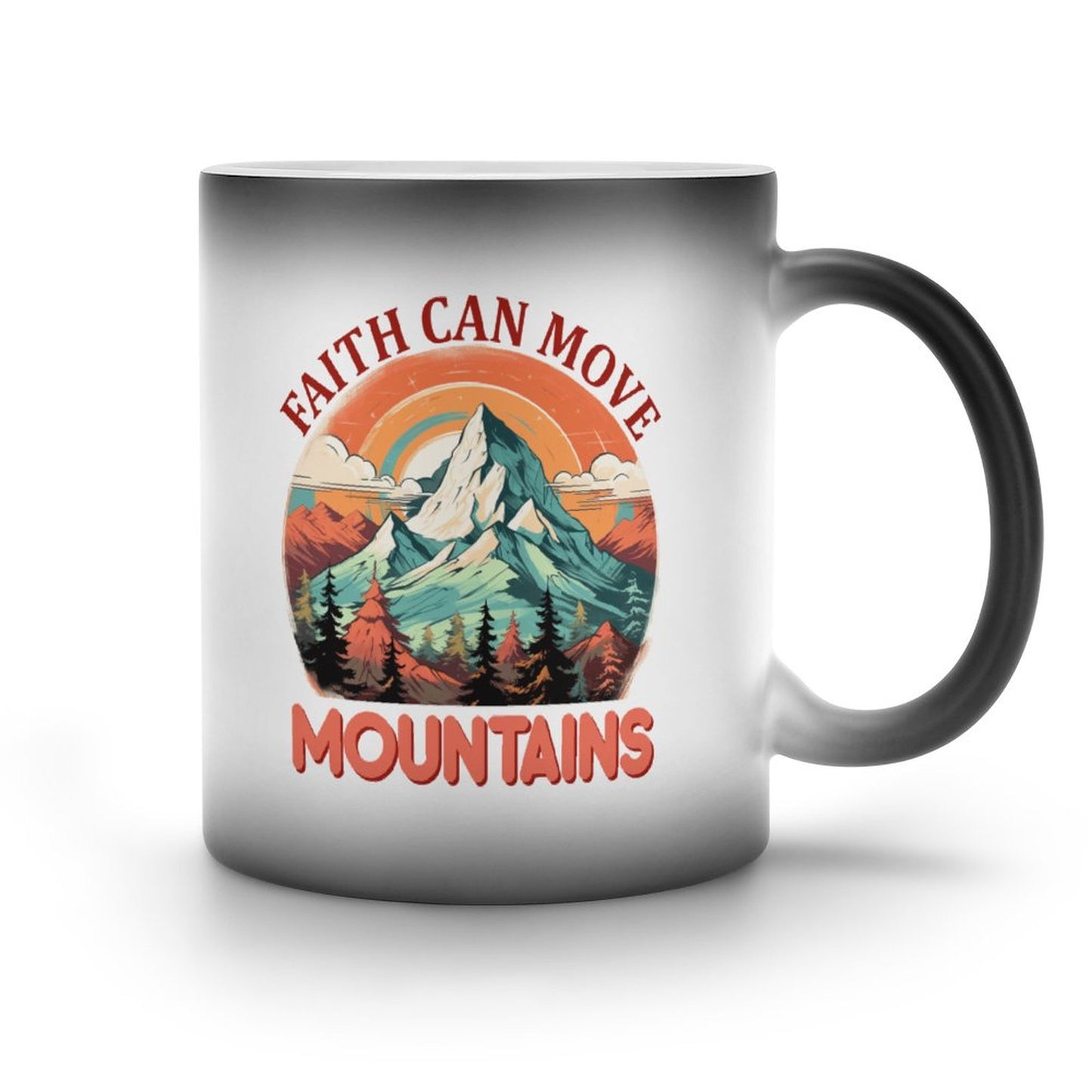 Faith Can Move Mountains Christian Color Changing Mug (Dual-sided)