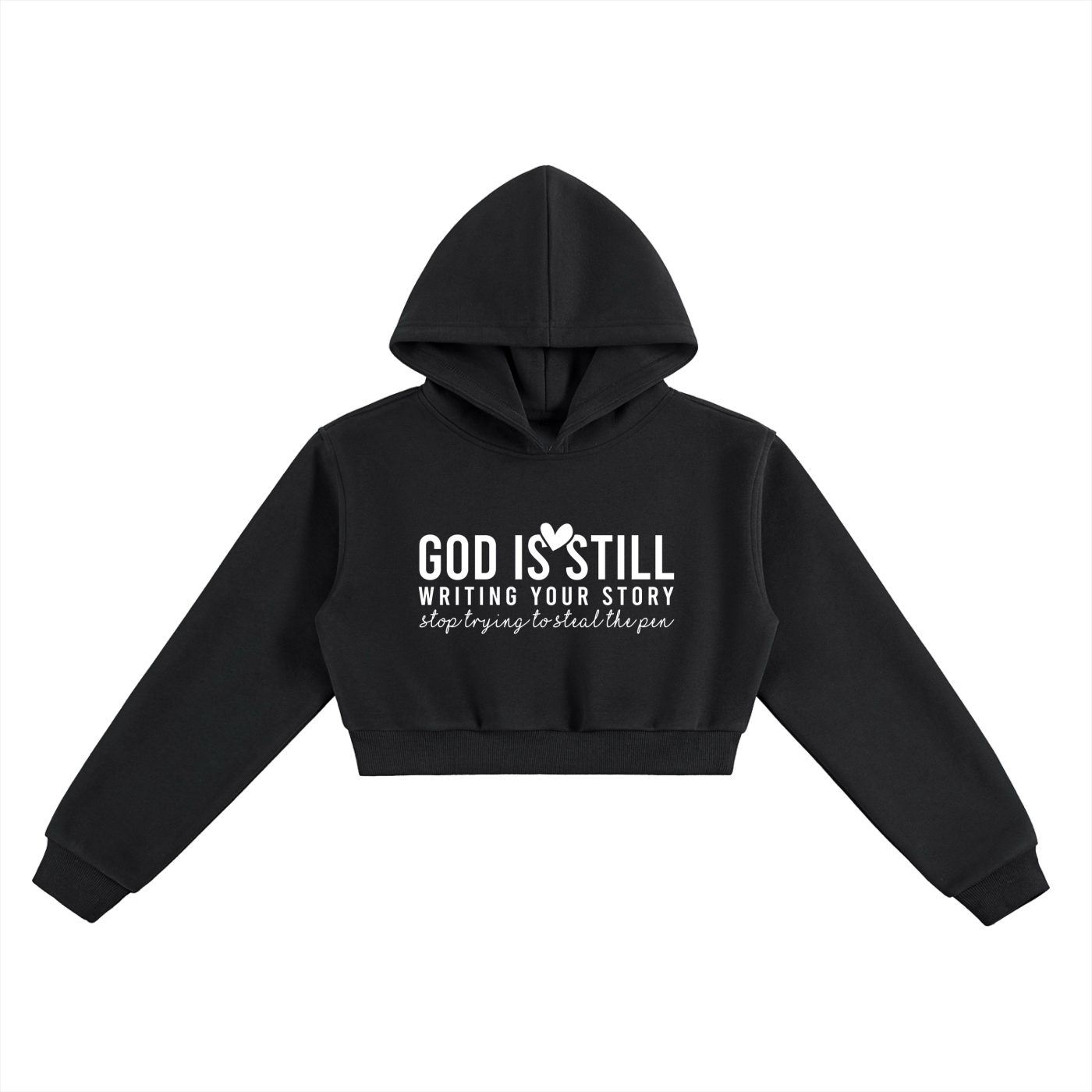 Trust Him He Is Still Writing Your Story Women's Christian Cropped Hooded Sweatshirt