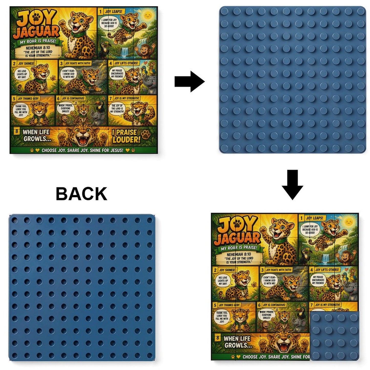 Joy Jaguar – Building Block Puzzle Ornament - ClaimedbyGodDesigns