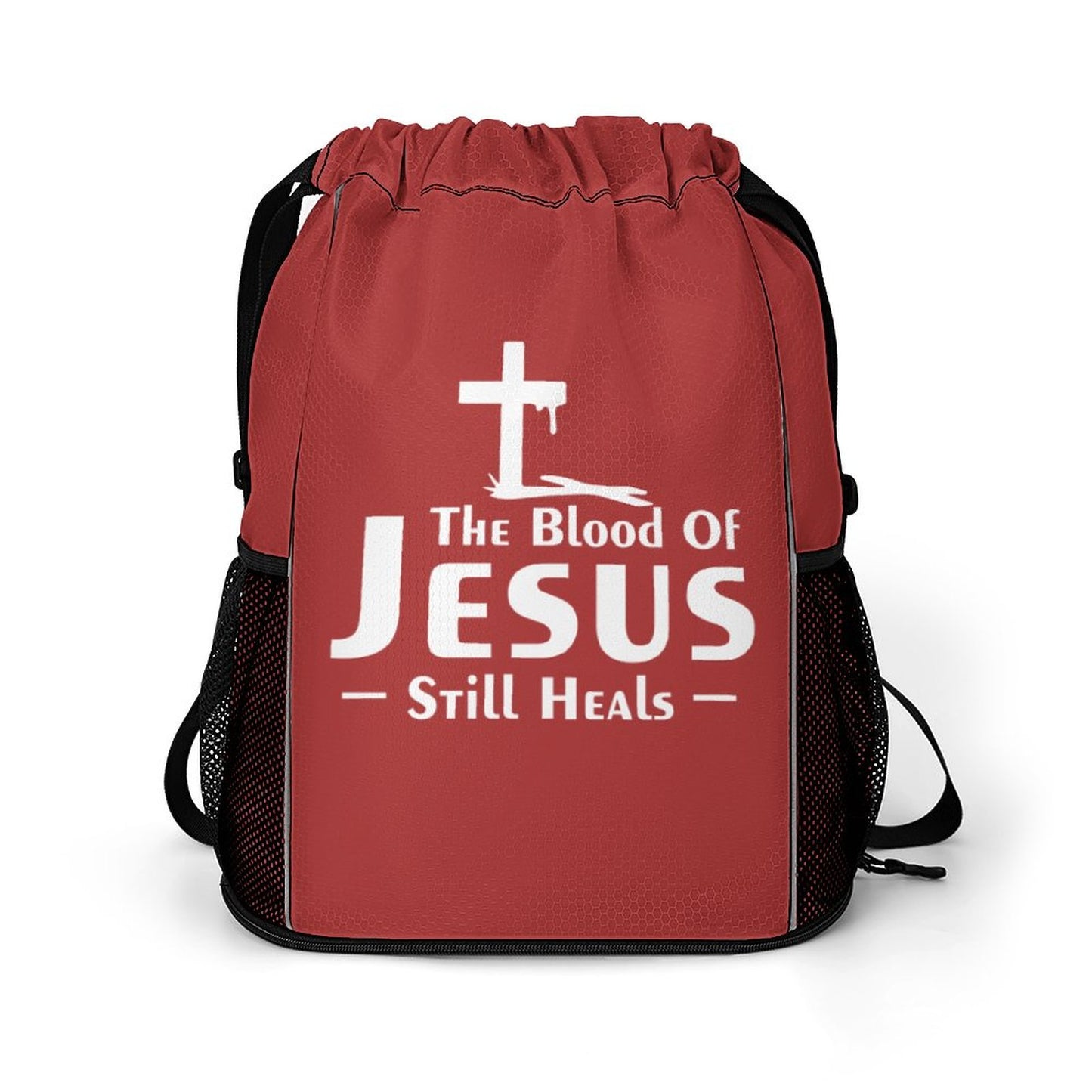 The Blood Of Jesus Still Heals Christian Waffle Cloth Drawstring Bag SALE-Personal Design