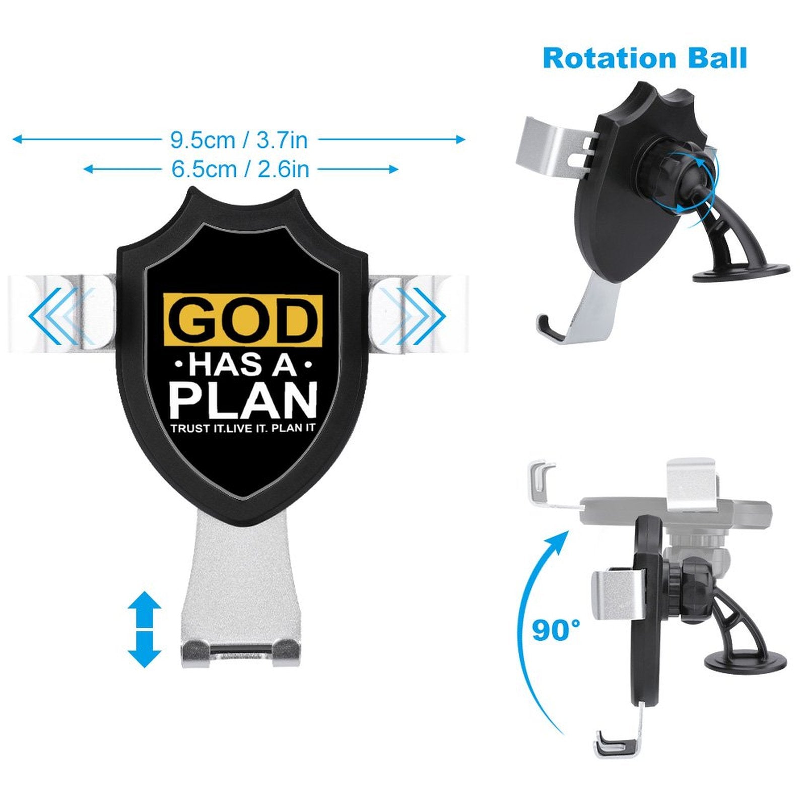 God Has A Plan Trust It Live It Plan It Christian Car Mount Mobile Phone Holder SALE-Personal Design