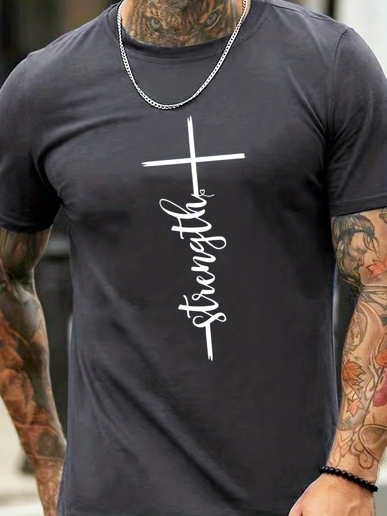 Strength Men's Christian T-Shirt claimedbygoddesigns