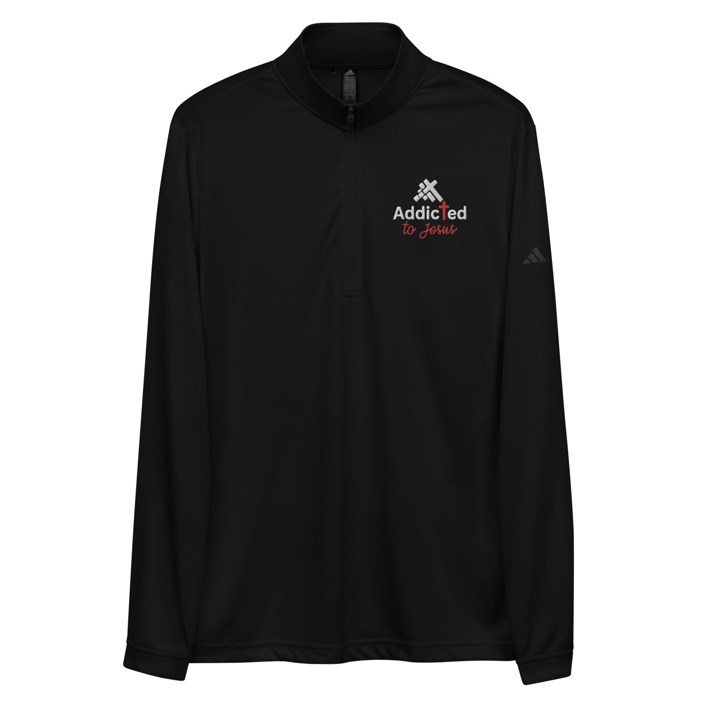 Addicted To Jesus Premium Christian Adidas Quarter zip pullover Sweatshirt