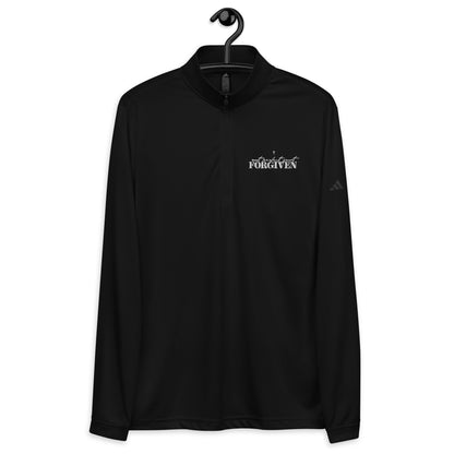 Not Perfect Just Forgiven Premium Christian Addidas Quarter zip pullover Sweatshirt