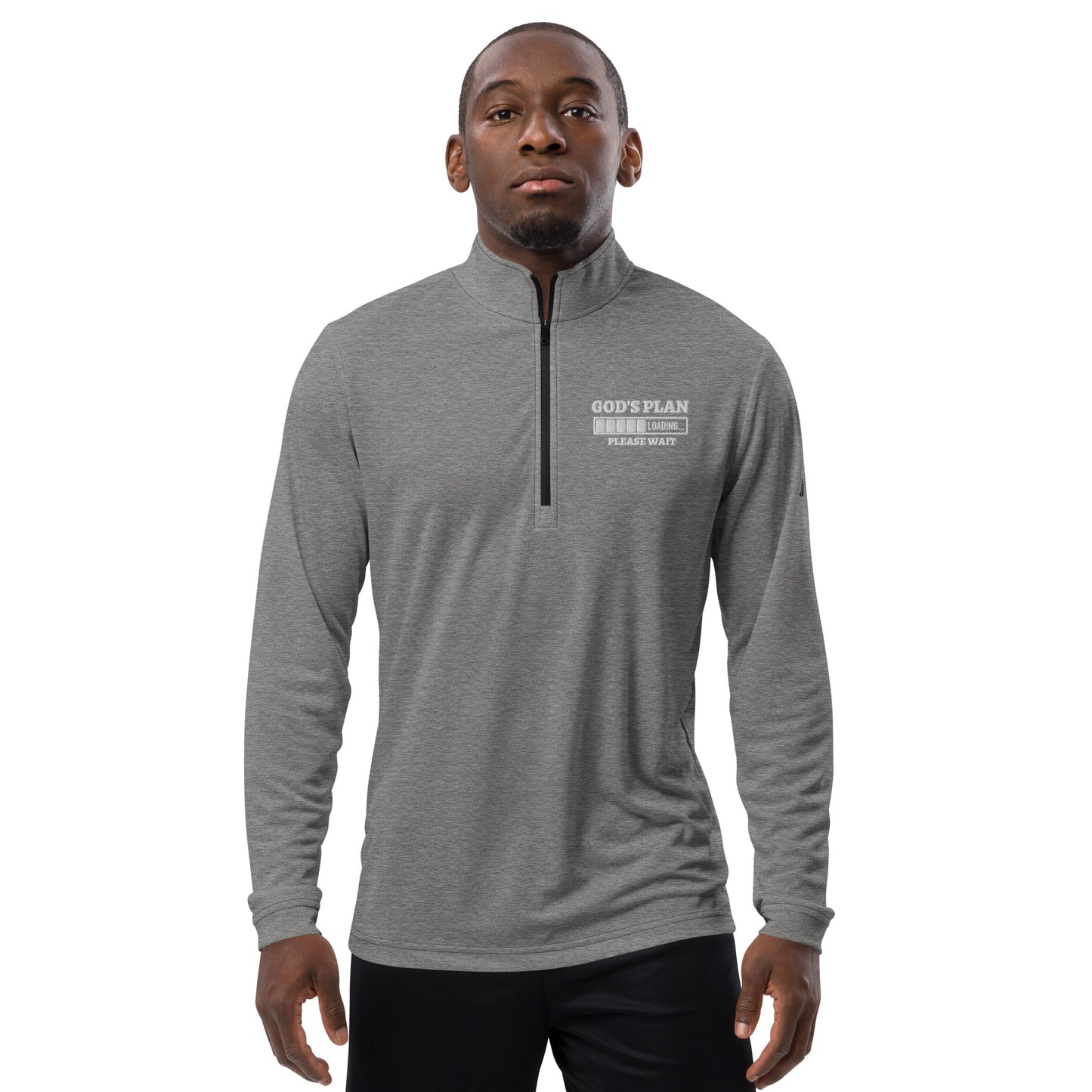 God's Plan Loading Premium Christian Addidas Quarter zip pullover Sweatshirt