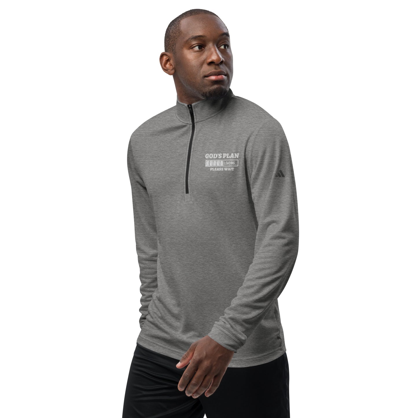 God's Plan Loading Premium Christian Addidas Quarter zip pullover Sweatshirt