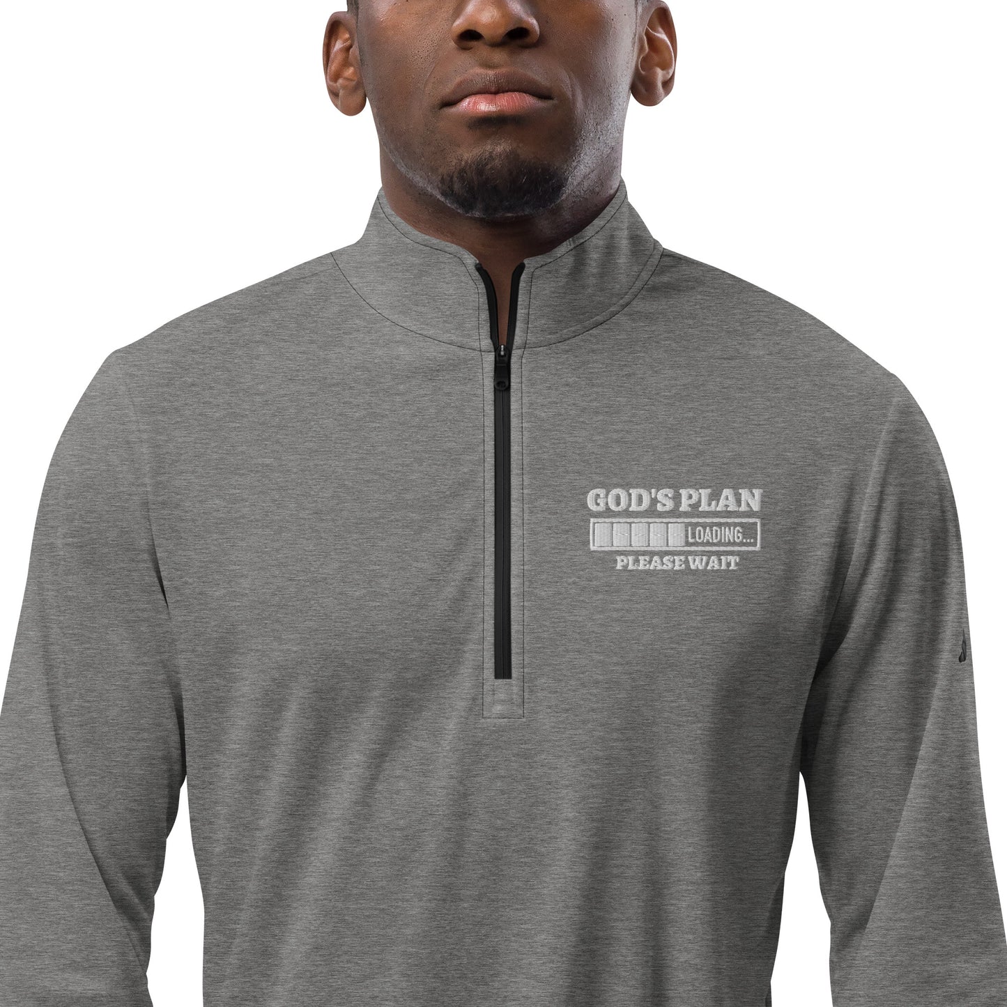 God's Plan Loading Premium Christian Addidas Quarter zip pullover Sweatshirt