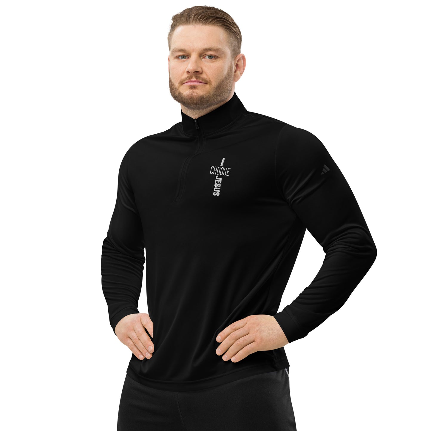 I Choose Jesus Premium Christian Addidas Quarter zip pullover Sweatshirt