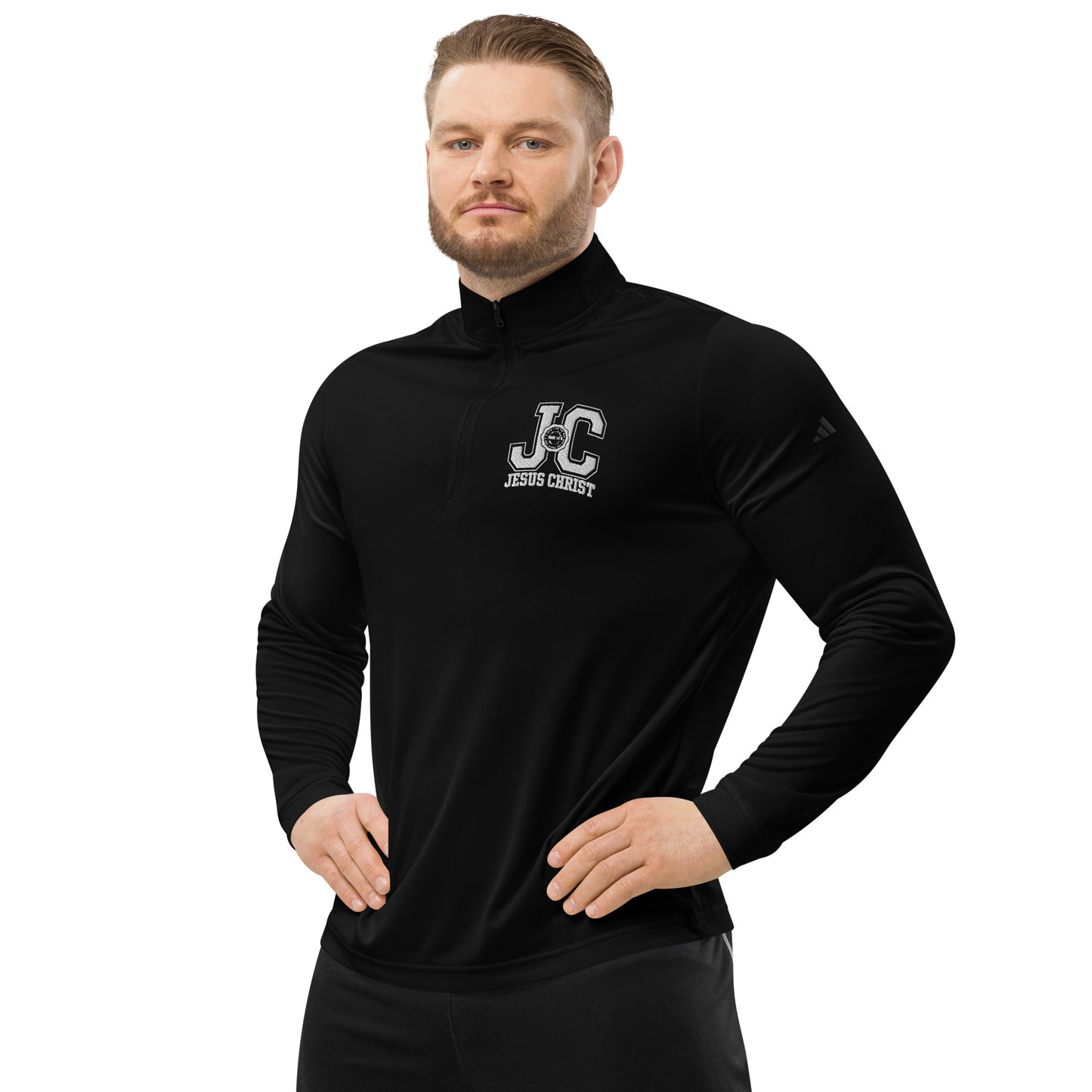 JC Jesus Christ Premium Christian Addidas Quarter zip pullover Sweatshirt