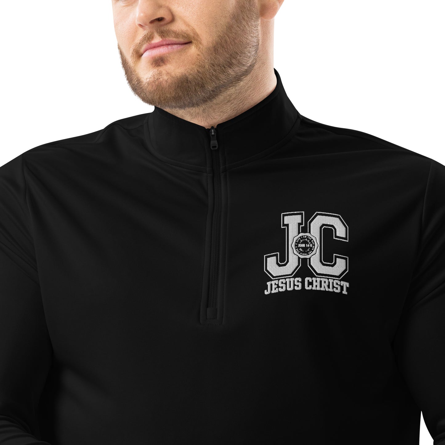 JC Jesus Christ Premium Christian Addidas Quarter zip pullover Sweatshirt