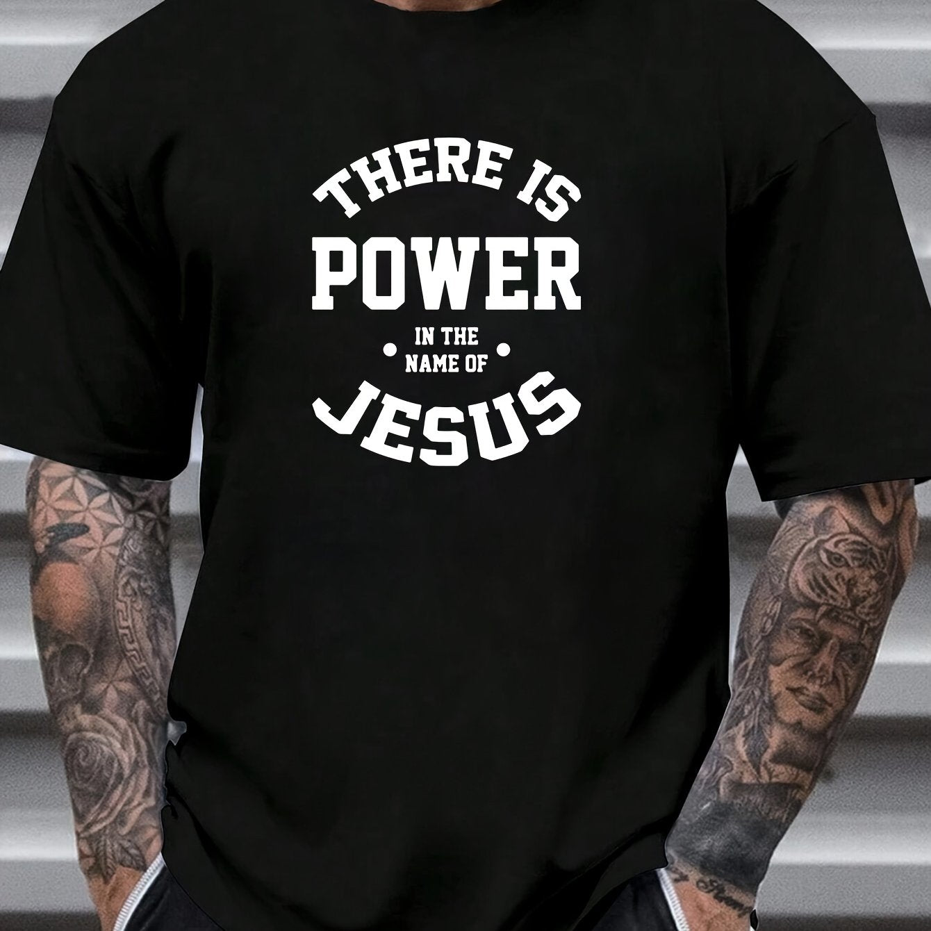 There Is Power In The Name Of Jesus Men's Christian T-shirt claimedbygoddesigns