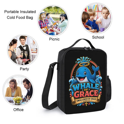Whale Of Grace Christian 3 PCS Bag Set (Backpack, Lunch Bag and Pencil Case) - ClaimedbyGodDesigns