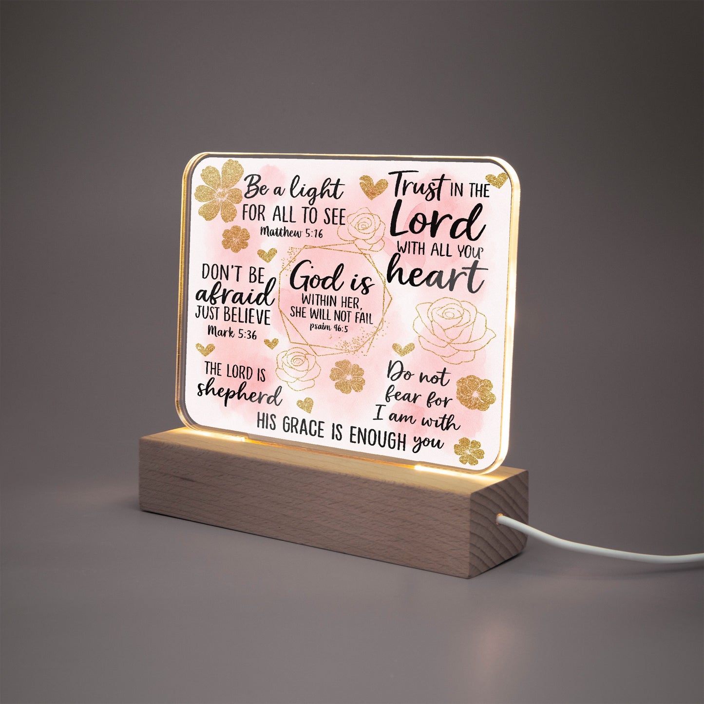 He Is Within Her Christian Acrylic Plaque with Stand - Rectangle - ClaimedbyGodDesigns