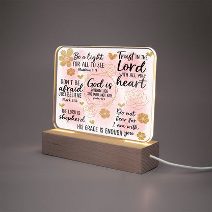 He Is Within Her Christian Acrylic Plaque with Stand - Rectangle - ClaimedbyGodDesigns