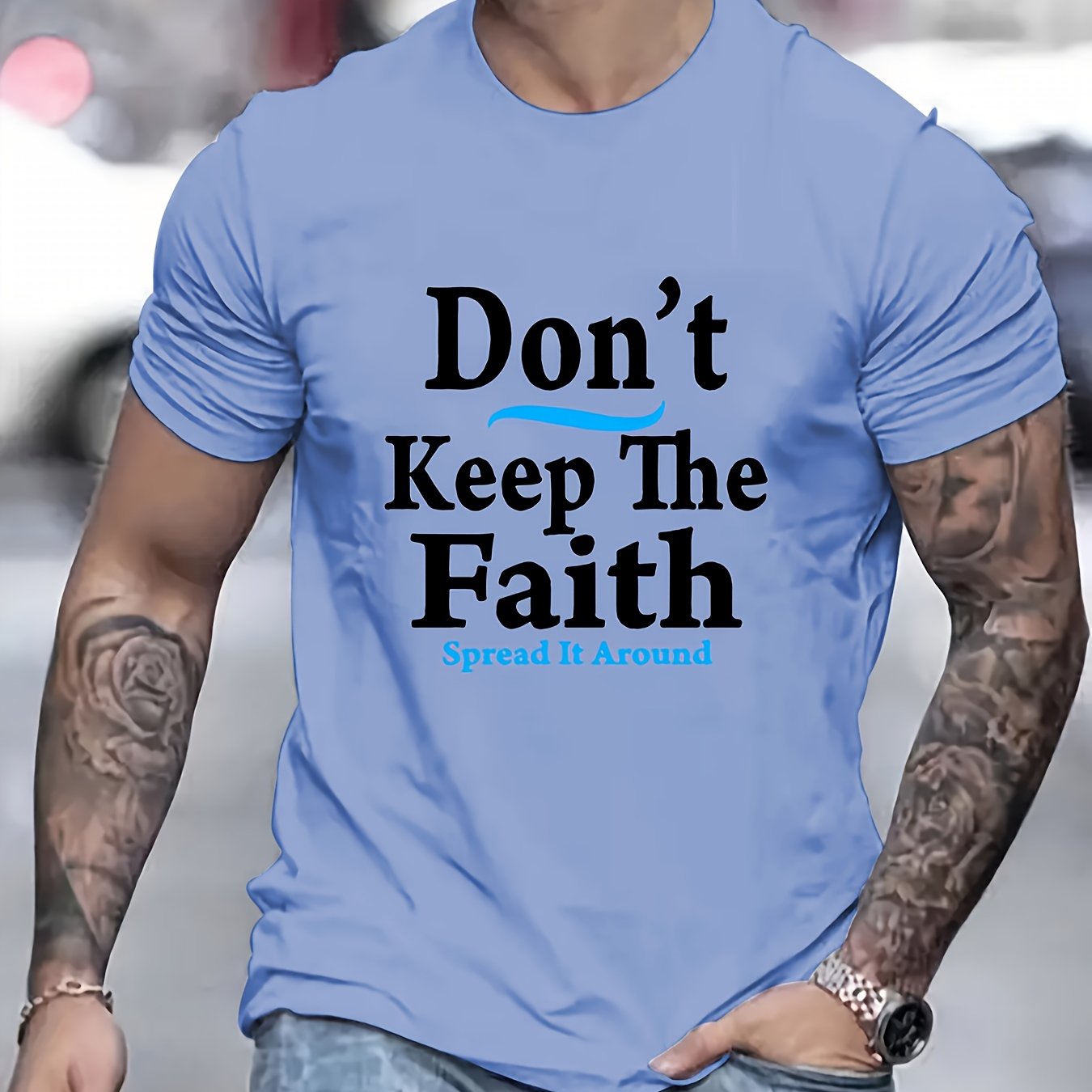 Don't Keep The Faith Spread It Around Men's Christian T-shirt claimedbygoddesigns