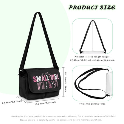 Just A Small Girl With A Big God Christian Kids Flap Crossbody Bag