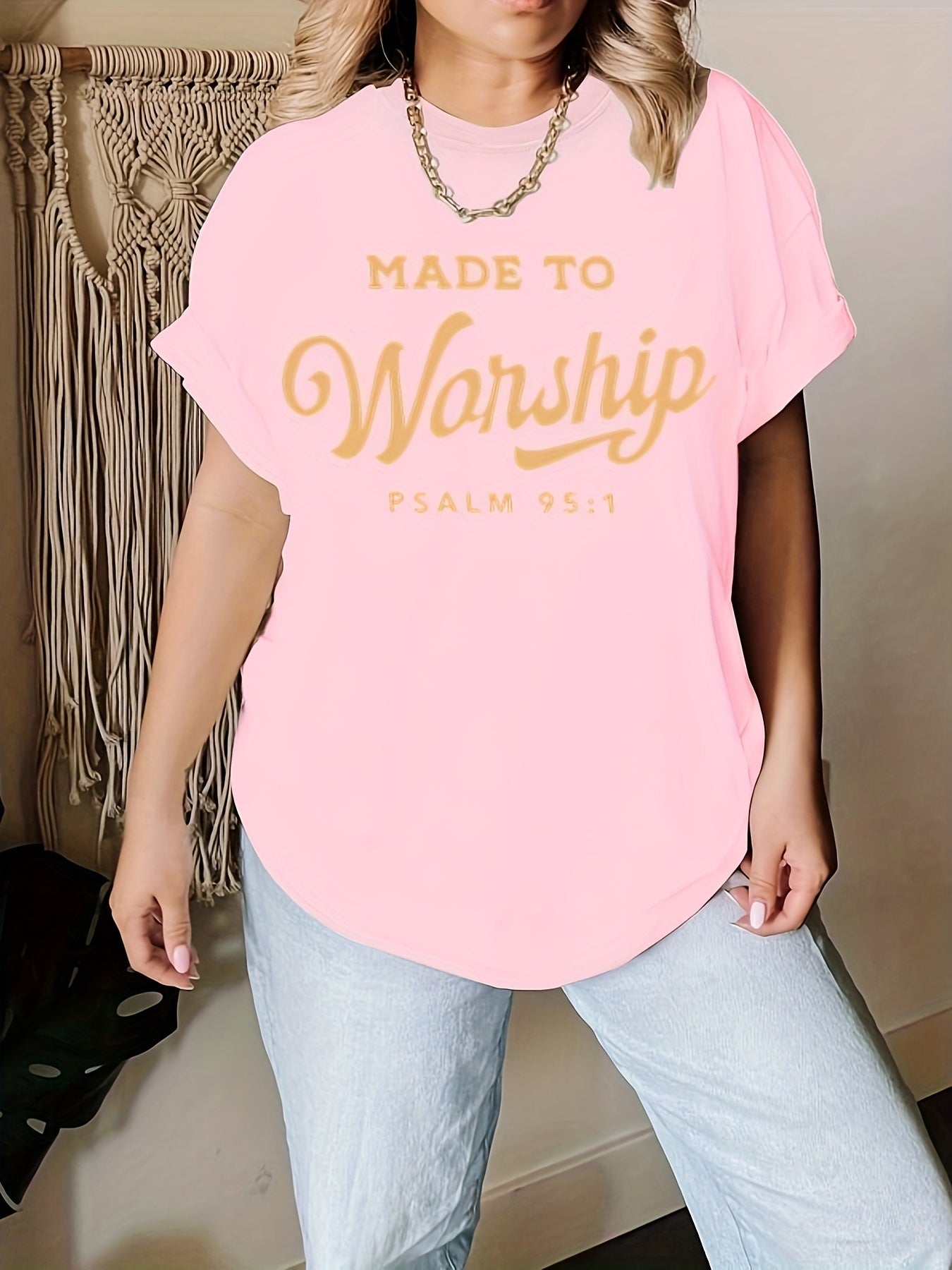 Made To Worship Plus Size Women's Christian T-shirt claimedbygoddesigns