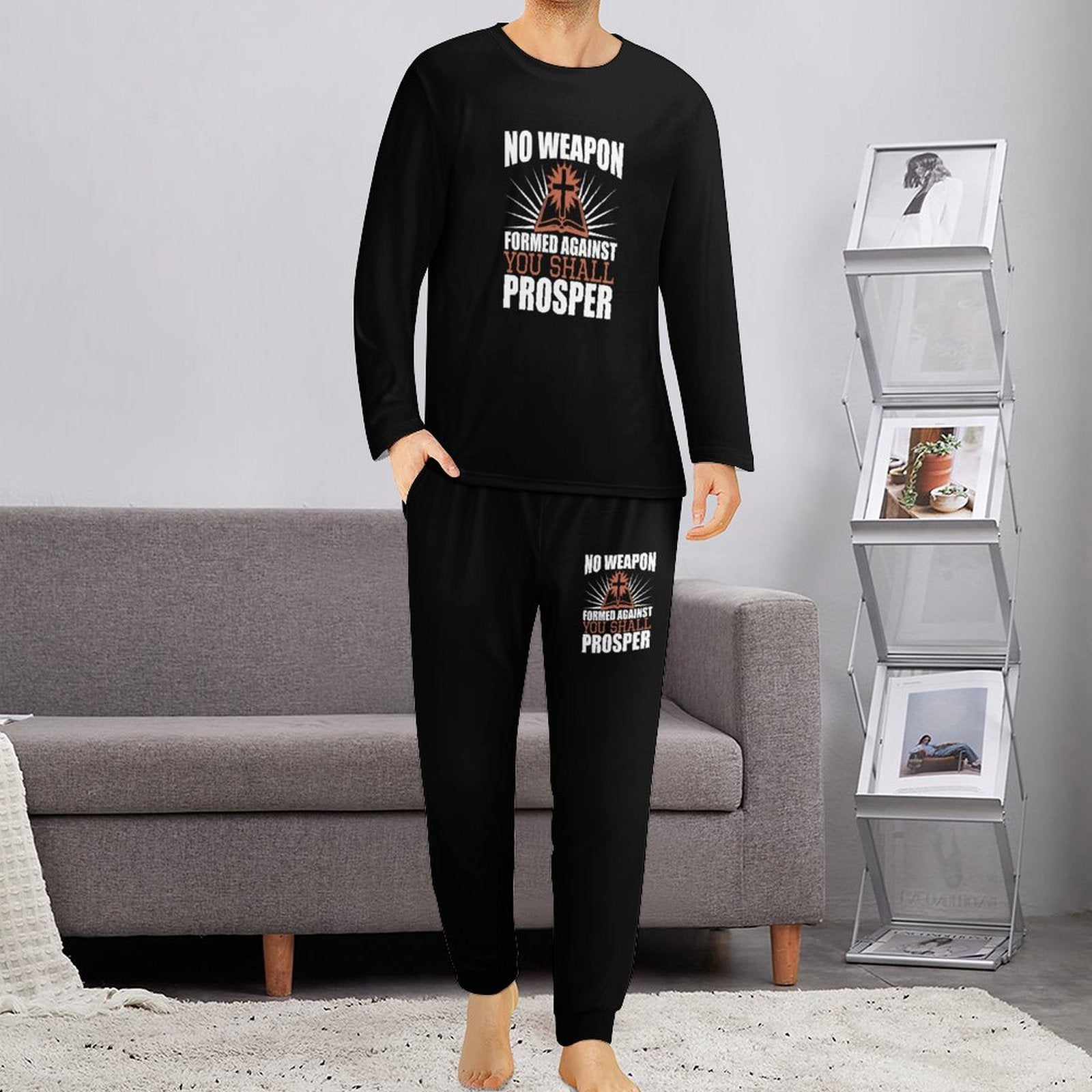 No Weapon Formed Against You Shall Prosper Men's Christian Pajamas SALE-Personal Design