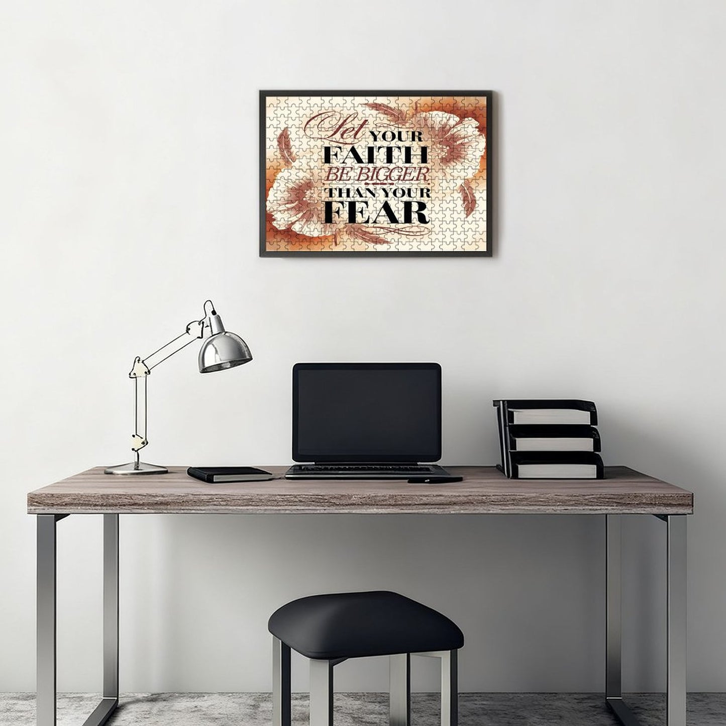 Let Your Faith Be Bigger Than Your Fears Christian Horizontal Wooden Puzzle