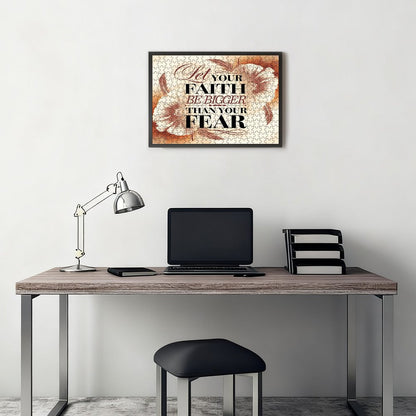 Let Your Faith Be Bigger Than Your Fears Christian Horizontal Wooden Puzzle