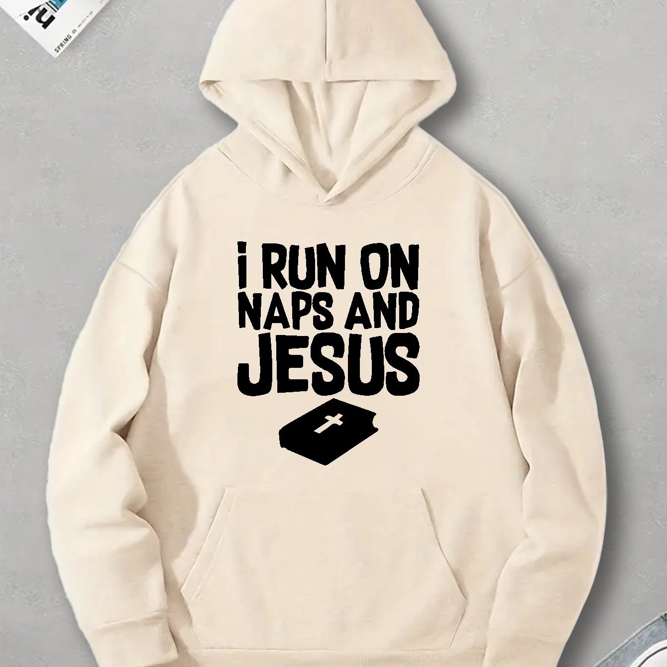 I RUN ON NAPS AND JESUS Men's Christian Pullover Hooded Sweatshirt claimedbygoddesigns