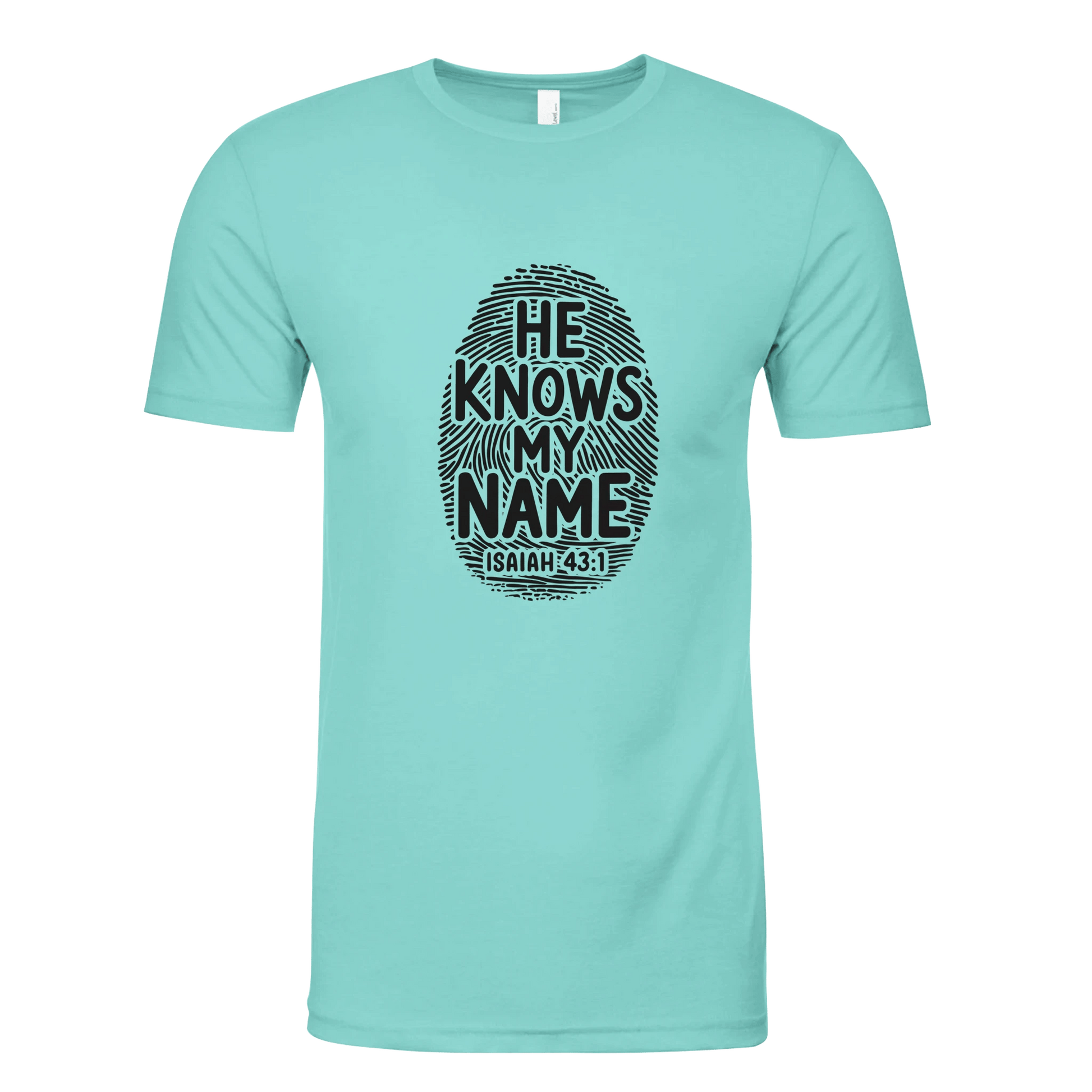 He Knows My Name Christian Men's Crewneck T-Shirt - ClaimedbyGodDesigns