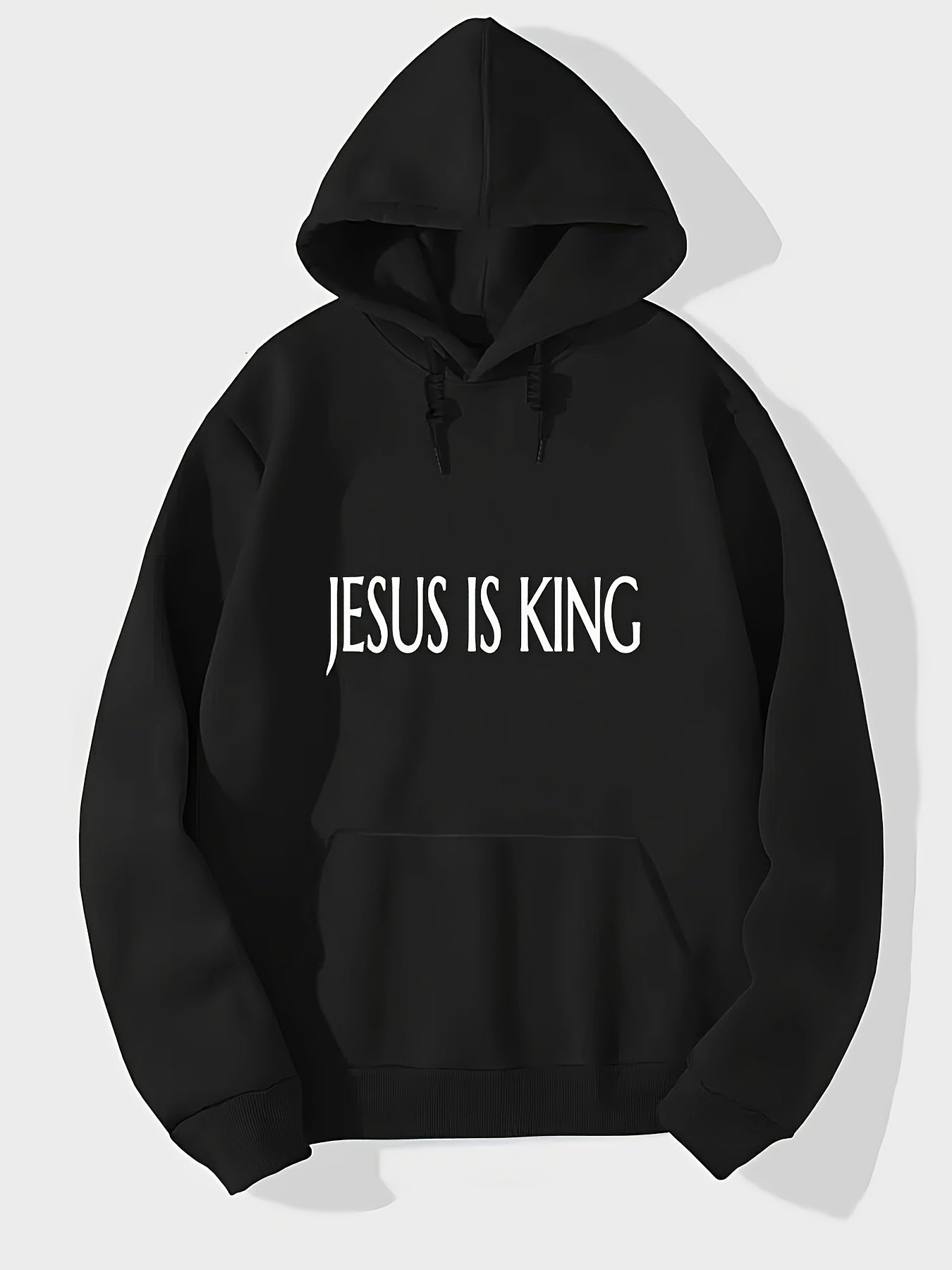 JESUS IS KING Men's Christian Pullover Hooded Sweatshirt claimedbygoddesigns
