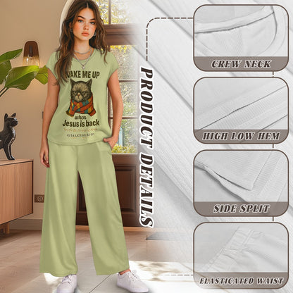 Wake Me Up When He's Here Funny Women's Christian Pajamas