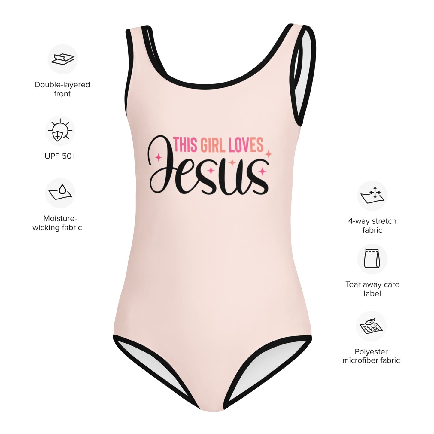 This Girl Loves Him Christian Kids Swimsuit - ClaimedbyGodDesigns