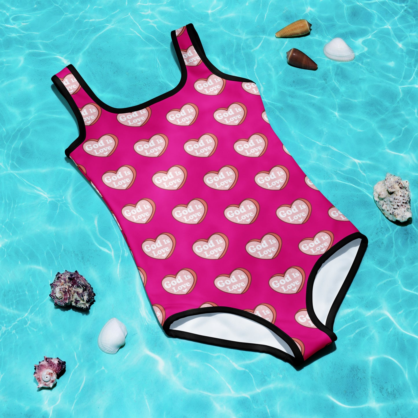 He Is Love Christian Kids Swimsuit - ClaimedbyGodDesigns