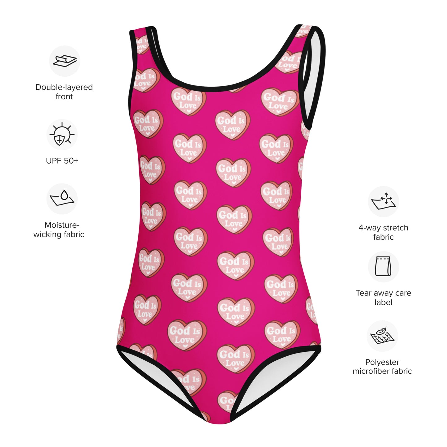 He Is Love Christian Kids Swimsuit - ClaimedbyGodDesigns