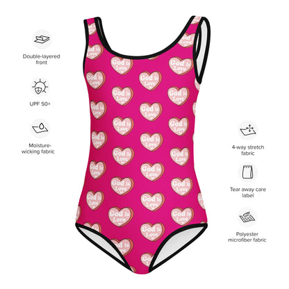 He Is Love Christian Kids Swimsuit - ClaimedbyGodDesigns