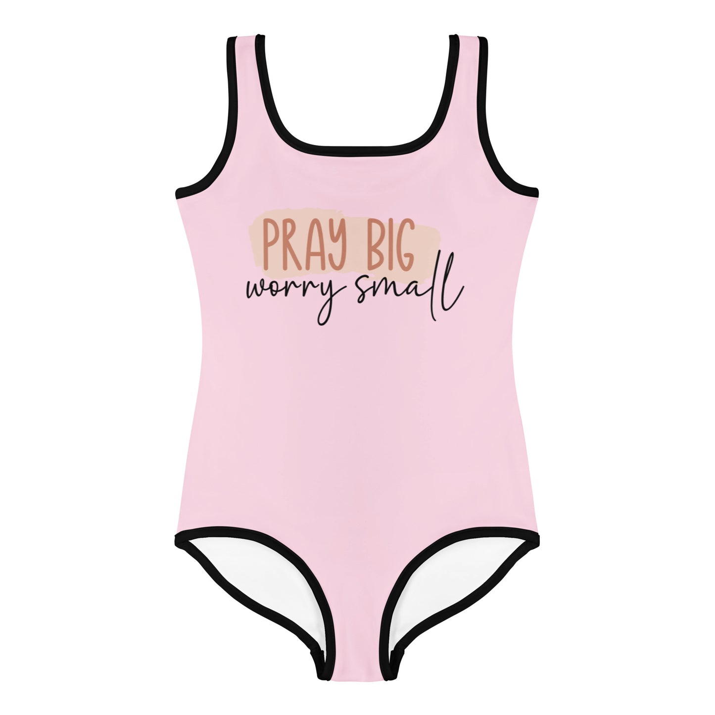 Pray Big Worry Small Christian Kids Swimsuit - ClaimedbyGodDesigns