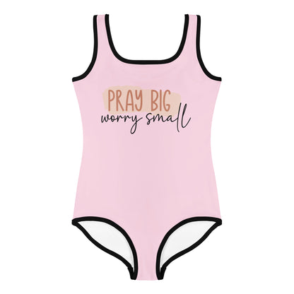 Pray Big Worry Small Christian Kids Swimsuit - ClaimedbyGodDesigns