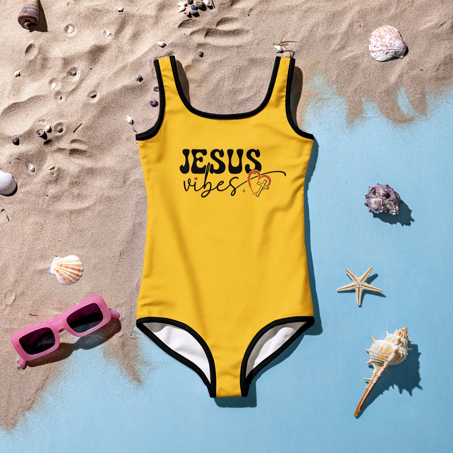 His Vibes Christian Kids Swimsuit - ClaimedbyGodDesigns