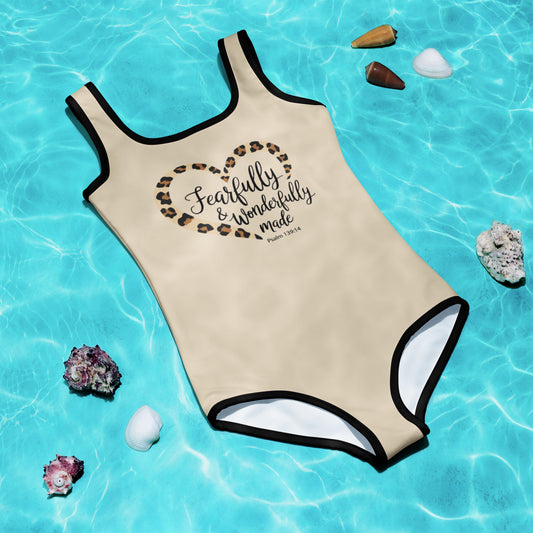 Fearfully And Wonderfully Made Christian Kids Swimsuit - ClaimedbyGodDesigns