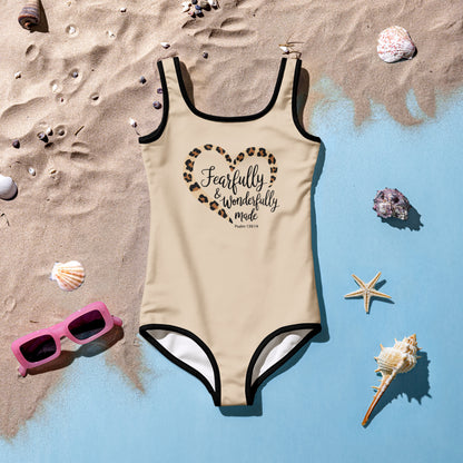 Fearfully And Wonderfully Made Christian Kids Swimsuit - ClaimedbyGodDesigns