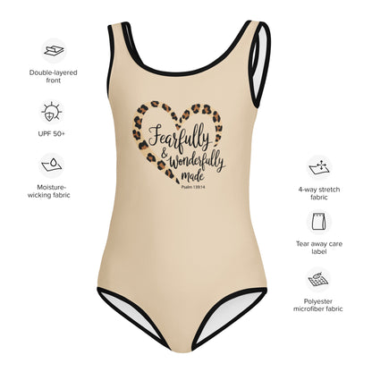 Fearfully And Wonderfully Made Christian Kids Swimsuit - ClaimedbyGodDesigns
