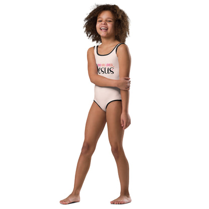 This Girl Loves Him Christian Kids Swimsuit - ClaimedbyGodDesigns