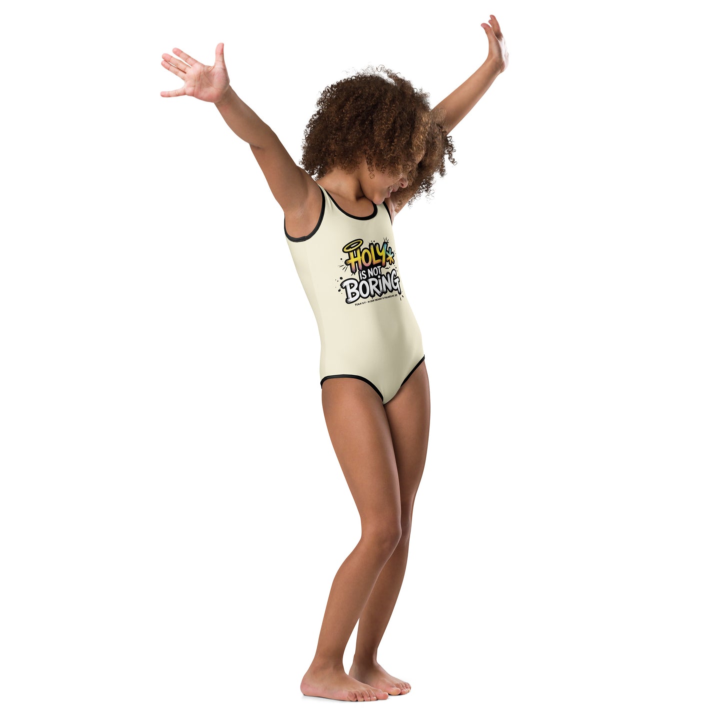 Holy Is Not Boring Christian Kids Swimsuit - ClaimedbyGodDesigns