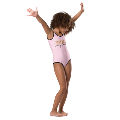 Pray Big Worry Small Christian Kids Swimsuit - ClaimedbyGodDesigns