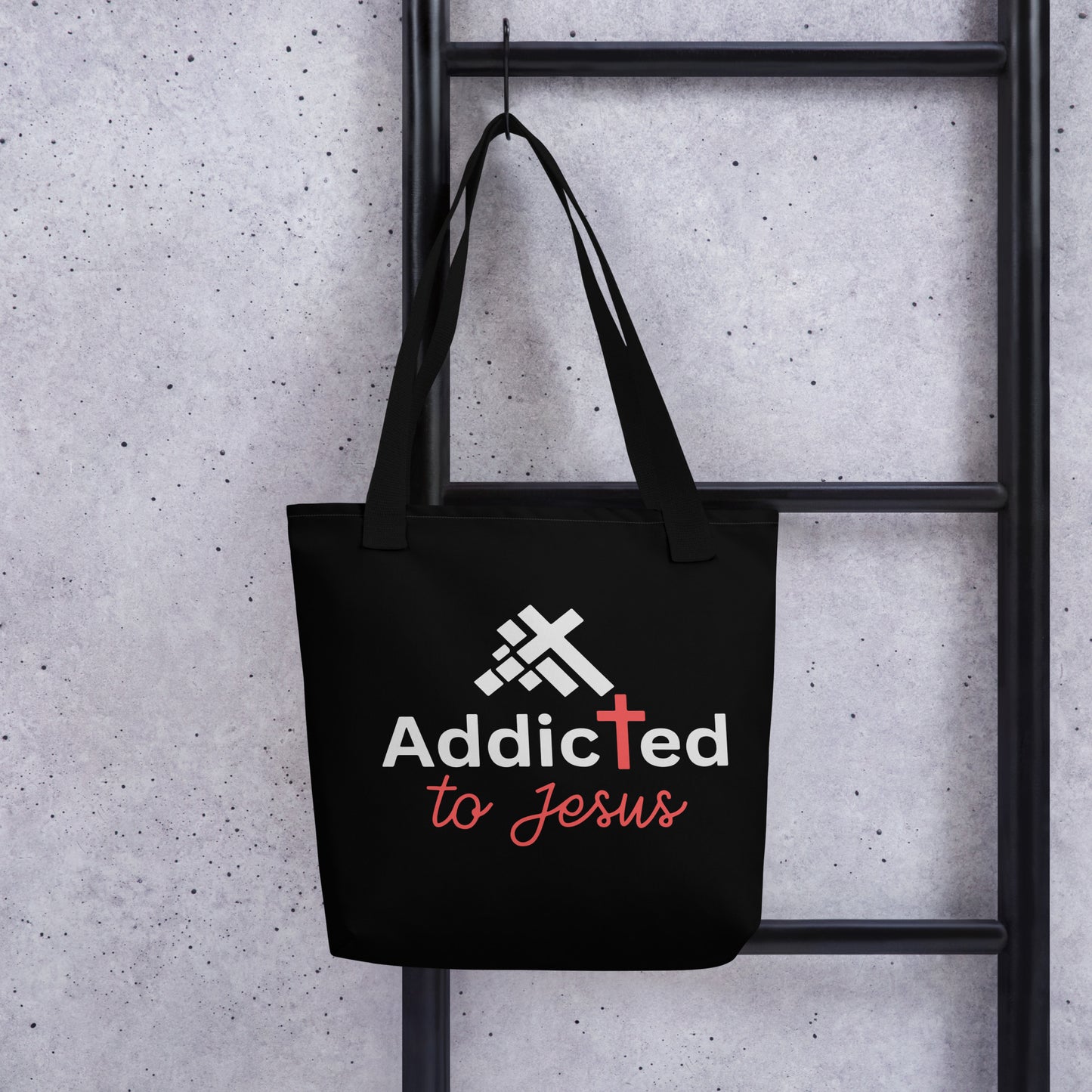 Addicted To Jesus Christian Cotton Tote bag