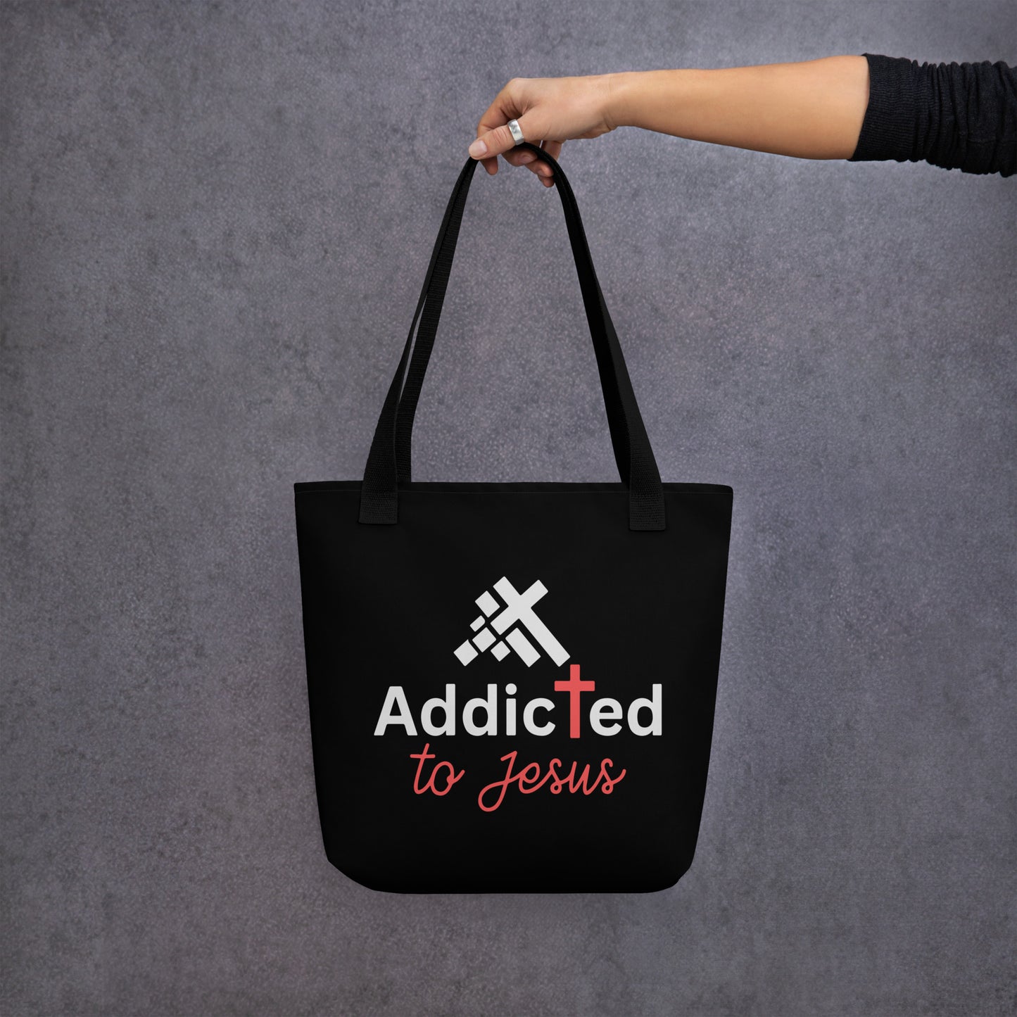 Addicted To Jesus Christian Cotton Tote bag