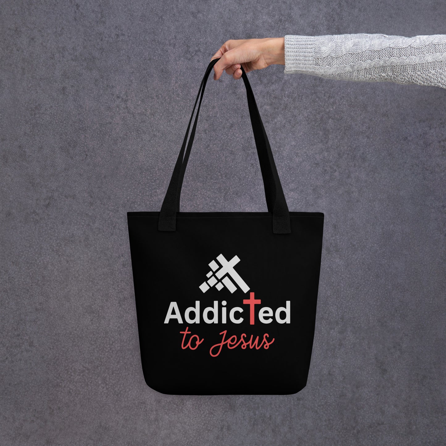 Addicted To Jesus Christian Cotton Tote bag